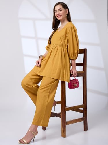 Image of Globus Women Co-Ord Set (GS573506 Yellow XS)