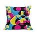 Poszewki na poduszki żywe geometryczne kształty dziwaczne okręgi neonowe odcienie dziewczęca hipsterska mozaika moda sztuka poszewka na poduszkę nadruk poszewka na poduszkę na zewnątrz ozdobna poszewka na poduszkę na prezenty, dekoracja domu, 45 x 45 cm
