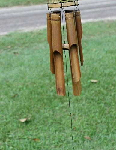 Salty Pelican Pack Of 2 Tiki Birdhouse Windchimes/Handcrafted Bamboo #TOP2