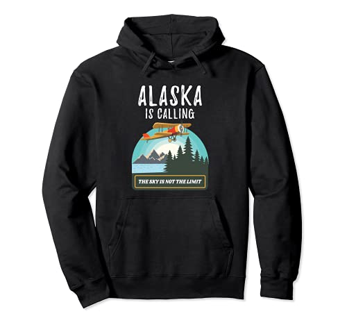 Alaska Mountain Retro Vintage plane Bush Flying Pilot Pullover Hoodie