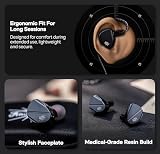 LINSOUL Kiwi Ears Canta słuchawki douszne, 1DD+2Planar Hybrid dokanałowe, słuchawki do gier, HiFi przewodowe IEM, z odpinanym kablem IEM dla muzyków audiofilów