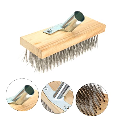 Balacoo Escova De Piso De Aço Inoxidável Escova De Limpeza De Deck Escova De Cerdas De Aço Inoxidáve