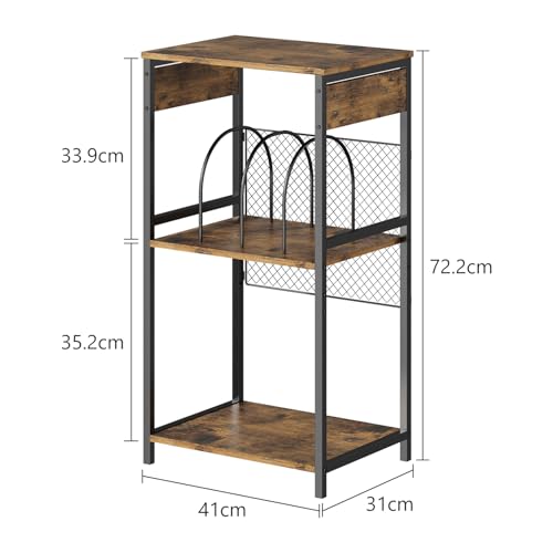 Suporte para Toca-Discos de 3 Níveis com Armazenamento de Vinil, Mesa para Toca-Discos com Armazenam