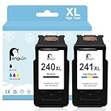 Penguin for Canon 240XL 241XL for MG3620 Ink Cartridges for PIXMA MG3600 TS5120 MX470 MX472 MX452 MG3520 MG2220 Printer Ink for Canon Ink 240 241 Combo Pack Black and Color