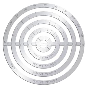 Amazon.com: ORIGACH Stainless Steel Concentric Round Ruler Metal Circle ...