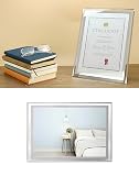 QWORK® 2 sztuki A4 szklane ramki do zdjęć zdjęcia rodzinne zdjęcia ślubne ramki certyfikatów do wyświetlania na stole lub ścianie (21x29.7cm)