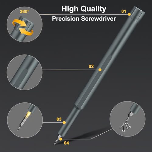 44 in 1 Small Magnetic Precision Screwdriver Set with Case, 360° Spin Handle DYI Mini Multifunction Screwdriver Bit Kit, Repair Tool Kit for Electronics,Phone,Laptop,Macbook,PC,Watch,Eyeglass,jewelry — view 6