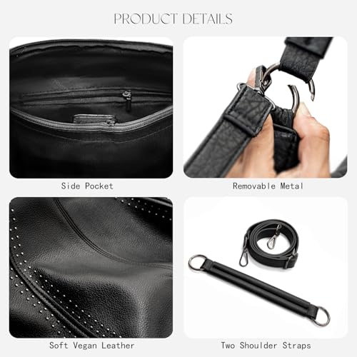 Image of Women Hobo Bags Oversized Leather Handbags PU Crossbody Shoulder Totes Winter Stylish Purses