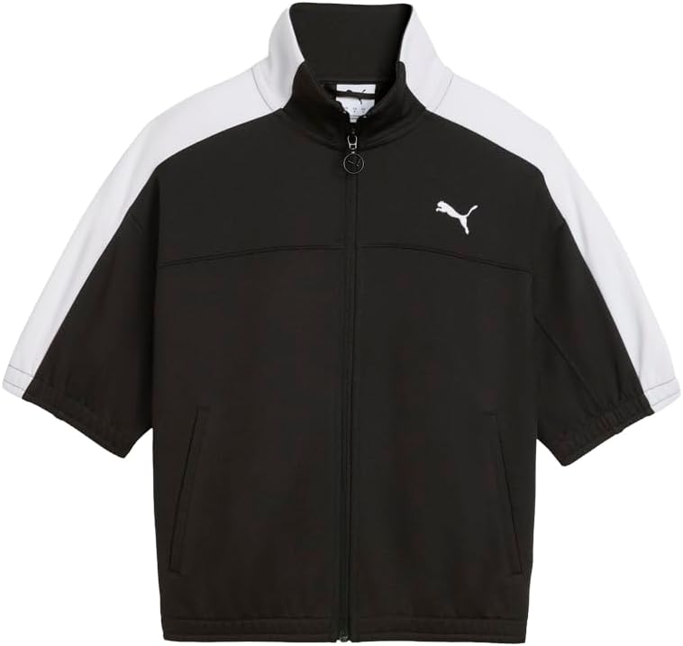 PUMA Womens T7 Short Sleeve Athletic Outerwear Casual - Black