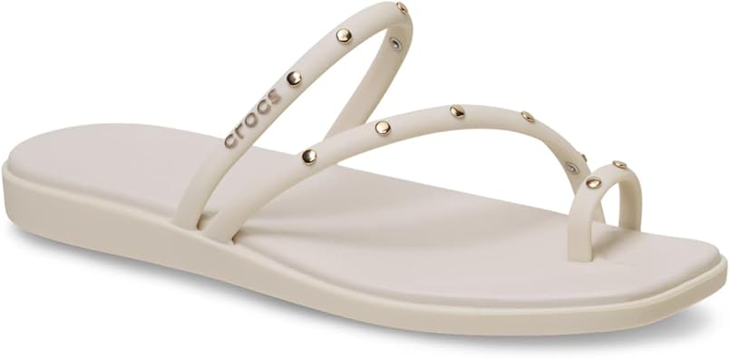 Crocs Women's Miami Toe Loop Sandals | Square Toe Flat | Flexible Straps | Croslite Foam Footbed