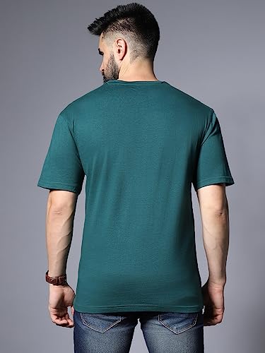 Image of HIGH STAR Men's Typography Applique Regular Fit T-Shirt