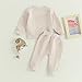 Tiacham Tiaham Baby Boy Clothes Girl Outfits Fashion Sweatshirt Sweat Pant Kids Toddler Tops Pant Sets (K Beige, 6-12 Months)