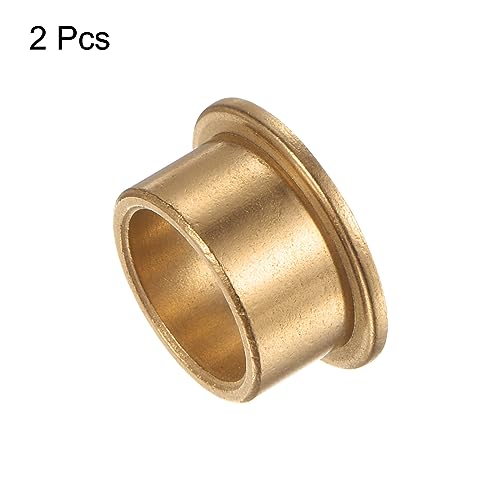 QUARKZMAN 2Stk Flansch Lager Hülse 16mm Bohrung 20mm AD 12mm Länge 2mm Flansch Dicke Bronze Buchsen Selbstschmierende Gleitbuchsen Hülsen für Industrieanlagen