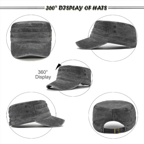 Gorra unisex estilo militar algodón lavado ajustable miniatura 3