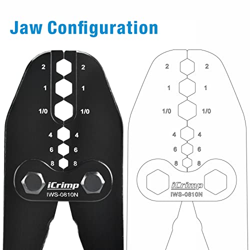 iCrimp pince à sertir les cosses en cuivre haute précision de 8 à 1/0 AWG - 5