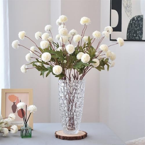 Bouquet de chrysanthèmes artificiels en soie blanche pour centre de table - 2