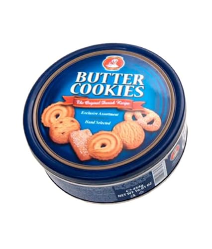 Biscotti danesi al burro assortiti in scatola di latta da