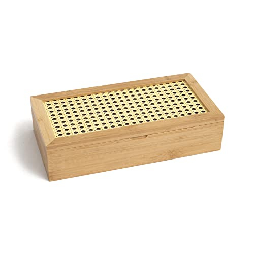 CAIXA DECORATIVA PALHA INDIANA E BAMBU 8 NICHOS - OIKOS