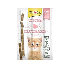 GimCat Sticks Kitten Truthahn – Softe Kaustangen mit hohem Fleischanteil und ohne Zuckerzusatz – 1 Packung (1 x 3 Sticks)