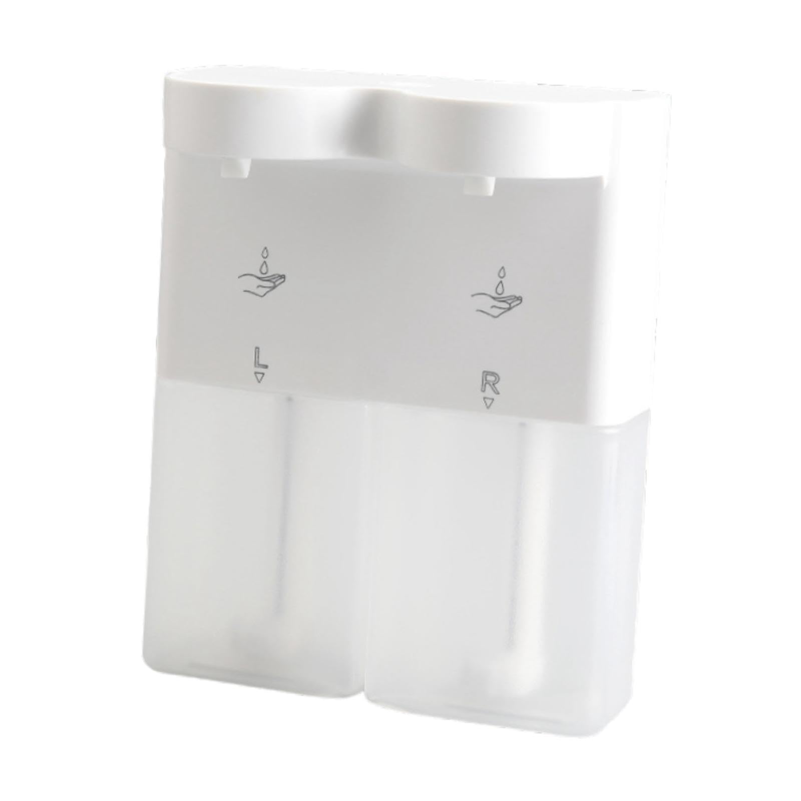 Milageto Dispensador de jabón automático Doble para Montar en la Pared, Resistente, Ahorra Espacio, eléctrico, para el baño del hogar, Líquido