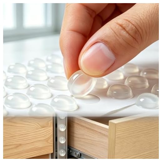 200 Pack Cabinet Door Bumpers Sound Dampening Pads Self Adhesive Rubber Silicone Stoppers Quiet Soft Close Drawer Cupboard Cushioning Furniture Accessory 3/8 Inch Clear