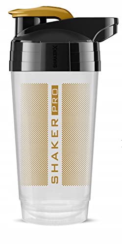 Protein Shaker ShakerPRO 700 ml, Premium Fitness Shaker for Protein & Sports Drinks, Leak-proof and Durable, Protein Shaker - BPA Free - White Gold