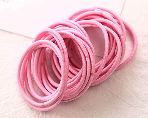 Ds. Distinctive Style Hair Rubber Bands 50 Pieces 2.5 Mm Elastic Hair Bands Hair Ties Ponytail Holders - Pink #TOP7