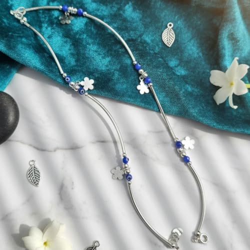 Image of Parasmoni Silver Flexible Anklet with Certificate of Authenticity | Trendy Women's Jewelry | 6-Month Warranty