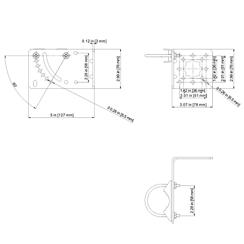 Aimeboost Pole Mount Bracket To Wall Hardware Accessories For Outside Home Antenna Pole Holder Antenna Pole Mount Kits [ Without The Pole ] Adjustable Angle #TOP4