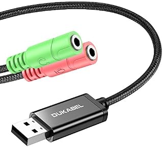USB Audio Adapter, Gaming Headset to USB to 3.5mm Jack TRS AUX Adapter