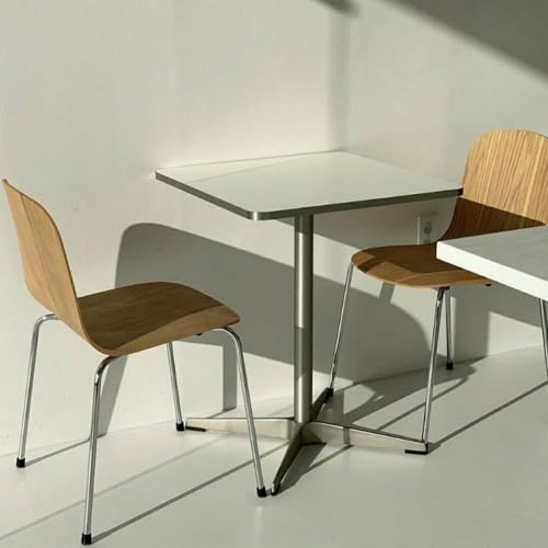 Suzapiw シルバー縁のダイニングテーブル、モダンでミニマリストな韓国の丸い小さなアパートのカフェ、レストラン、ミッドセンチュリーのオフィスデスク、サイドテーブル、リビングルームのテーブル (スクエアテーブル,60) [並行輸入品] - Suzapiw - 商品画像