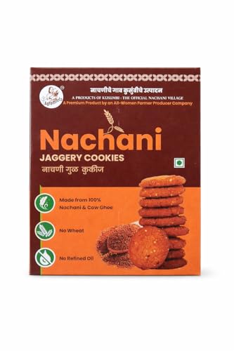 Image of AGROMILETS Nachani Jaggery Cookies 1000g | Ragi Cookies with Jaggery | Baked Millet Snack | Crunchy Tea Time Biscuits | Traditional Grain Based Snack | Pack of 1000g