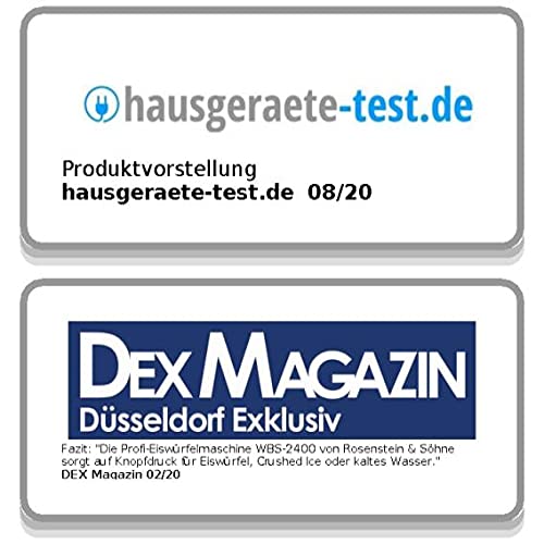 Rosenstein & Söhne Crushed Ice Maschine: Profi-Eiswürfelmaschine mit Crushed Ice & Kaltwasser, XXL-Touchdisplay (Eis Maschine, Eis Crusher, Eiswürfelformen) – Bild 8