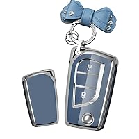 HIBEYO Klappschlüssel-Hülle Für Toyota Yaris, Peugeot 108, Citroen C1 – Schutzetui Mit Schlüsselanhänger, 4 Farben, TPU-Silikon