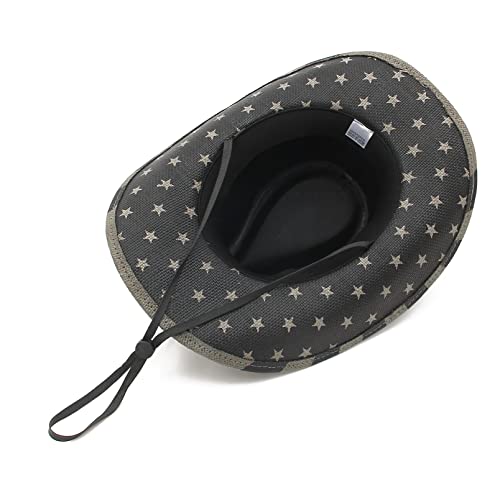 Classic American Flag Cowboy Hats, Summer Sunhat Western Straw Cowboy Hat For Men Women Black #TOP5