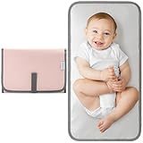 Comfy Cubs Baby Changing Pad Compact Size - Waterproof Diaper Changing Mat with Cushioned Pillow - Soft & Lightweight, Foldable Design for Travel - Stylish Design for Boys and Girls - Pink Blush