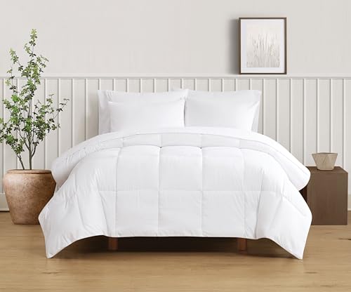 TRULY SOFT Green Solid White King 3 Piece Comforter Set, Solid Color Themed, Oeko-TEX Certified Confidence