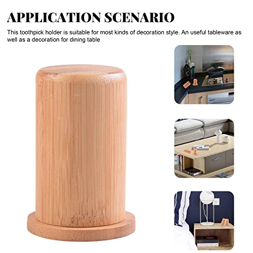 Toothpick Holders Bamboo Toothpick Dispenser Box Container Wooden Reusable Toothpicks Holder for Unique Home Design Decoration Unusual Gift - Thumbnail 5