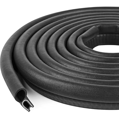 Automotive Door Weather Stripping 20Ft Car Door Rubber Edge Trim Seal Strip Gasket with Top Bulb Easy to Install for Car Bus Camper Boat RV Truck Doors and Home Applications Cover