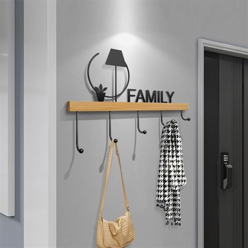 Porte Manteau Murale Multifonction avec Crochets Suspendus et Sac à Clés - 5