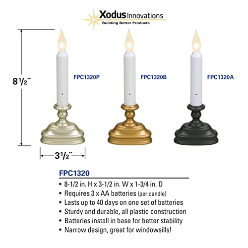 Xodus Innovations Fpc1320A-6 Battery Operated 8.5 Inch Led Window Candle With Dusk To Dawn Sensor And Choice Of White Or Amber Flame, Aged Bronze/Black #TOP6
