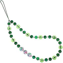 TIESOME Cordón de teléfono con Cuentas, Correa de muñeca con Encanto de Mal de Ojo, Llavero de Cadena de teléfono móvil con Piedras Preciosas para Hombres y Mujeres (Verde)