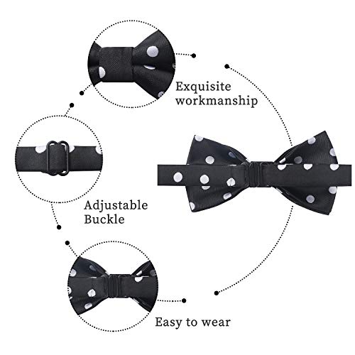 Image of HISDERN Bow Ties for Boys Pre Tied Toddler Bow Tie Adjustable Kids Bowties Clip On Fun Patterned Bowties for Wedding Party