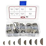 Keyways 300/400Pcs Carbon Steel Keyways Assortment Set Metric Half Moon Shaft Drive Fasteners Mechanical Industry Keys for Torsional Transmission in Various Fields(400pcs)