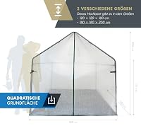 Westmann Überwinterungszelt Peperoni, Stahl, 180x180x200 cm | Die robuste Stahlkonstruktion mit Erdanker trotzt Wind und Wetter, mit Bodenplane, Fenster und praktischer Reißverschlusstür. – Ansicht 8