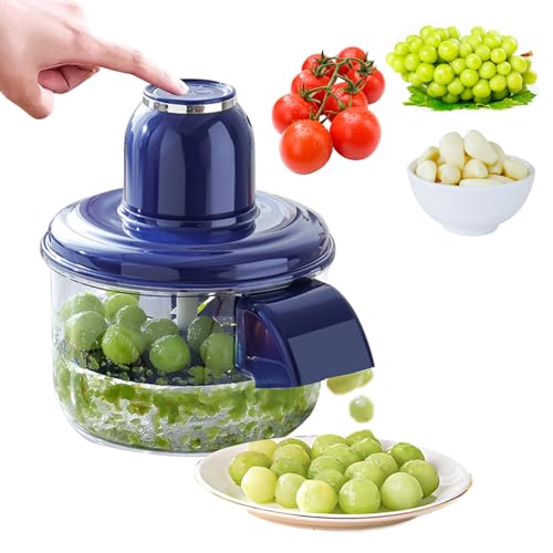 Electric Grape Peeling Machine, Automatic Garlic Peeler Machine, with 304 Stainless Steel 5 Blade, Rechargeable Small Fruit Tomato Peeling Tool for Home Kitchen Commercial