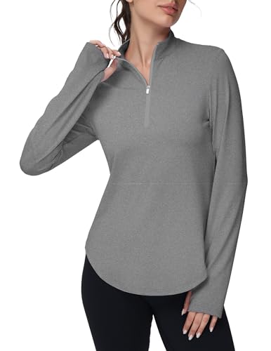 GGOV Women's Golf Polo Long Sleeve Workout Tops V Neck UPF 50+ Sun Protection Quick Dry Lightweight Active Tennis Shirts