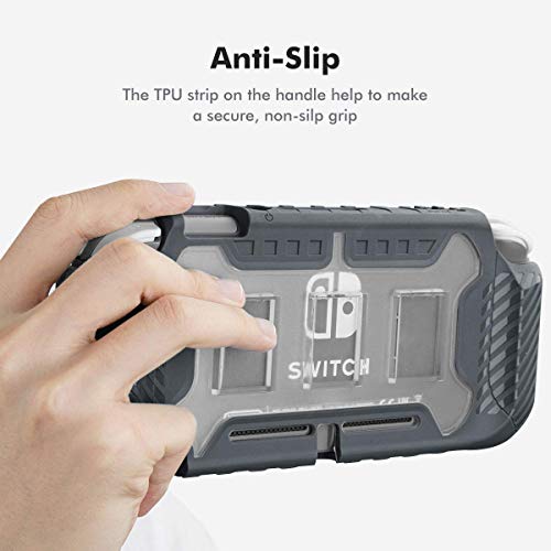 Kiwihome Grip Case For Nintendo Switch Lite, Durable Anti-Slip Shockproof Protective Hard Case For Nintendo Switch Lite Console 2019 With Comfortable Grip & Game Card Slots (Gray) #TOP3