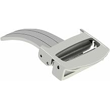 Ewatchparts 16-18mm Deployment Band Buckle Clasp Compatible With Cartier Pasha Leather Watch Band Strap