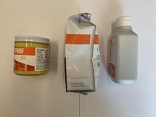 Bulletproof Ground Coffee Kit, The Original Medium Roast Ground Coffee (12 Ounces), Premium 100% Brain Octane C8 Mct Oil (16 Ounces), Grass-Fed Ghee Pasture Raised Clarified Butter Fat (13.5 Ounces) #TOP4